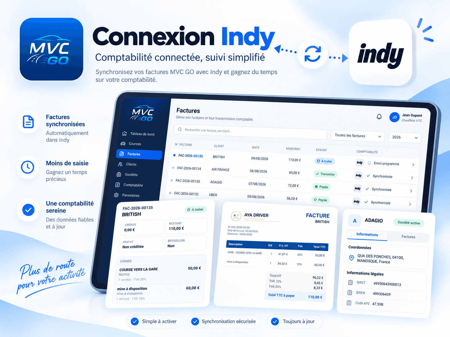 Connexion Indy avec les factures MVC GO